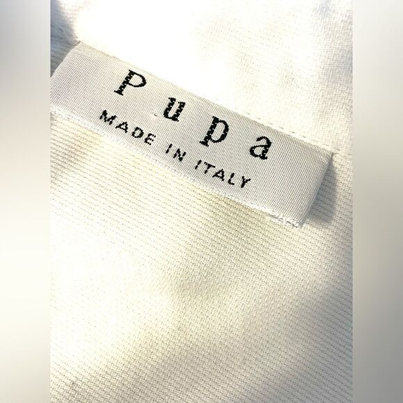 Pupa White Cotton Button Down Shirt Lace Trim M/L - Picture 7 of 8